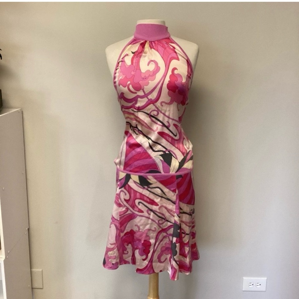 Emilio pucci rare pink silt skirt and halter set